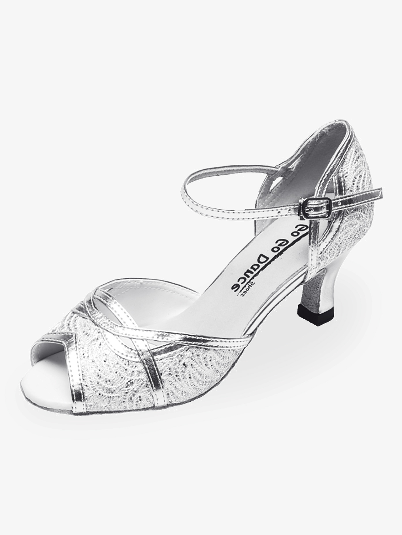Womens 2 5 Heel Silver Glitter Ballroom Shoes