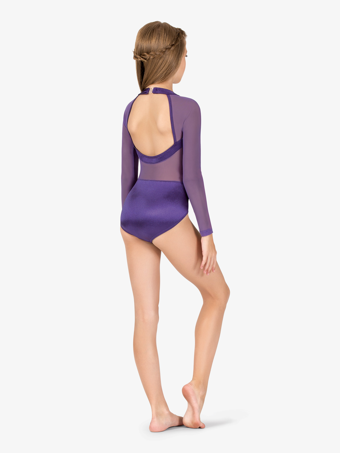 Download Performance Satin Back Cutout Long Sleeve Leotard | Double ...