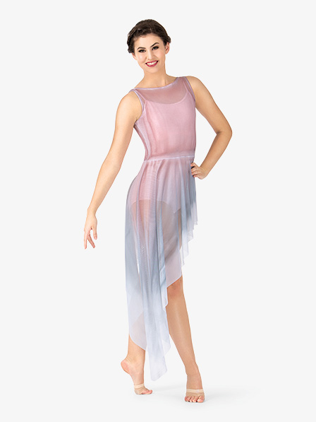 Adult Hand Painted Asymmetrical Side Drape Tank Lyrical Dress