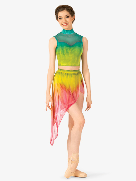 Watercolour - Womens Hand Painted Asymmetrical Lyrical Skirt