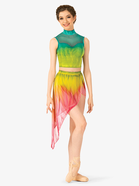 Watercolour - Girls Hand Painted Asymmetrical Lyrical Skirt